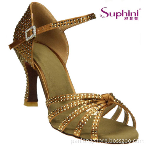 Suphini Professional Flexible Teacher's Dance Shoes with Rhinestone
